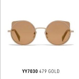 Yohji Yamamoto gold cat Sunglasses
